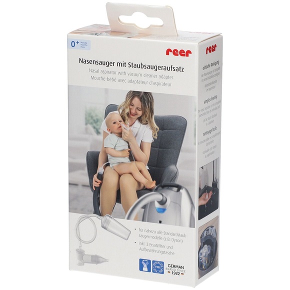 reer Nasensauger mit Staubsaugeraufsatz Transparent