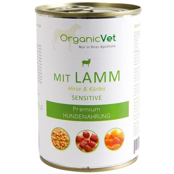 OrganicVet Hund Sensitive Lamm, Hirse mit Kürbis