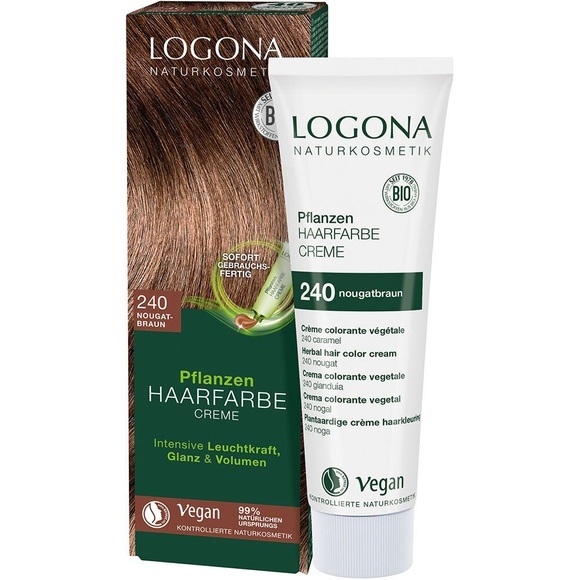 Logona Creme 240 Nougatbraun Pflanzen-Haarfarbe Creme 150ml