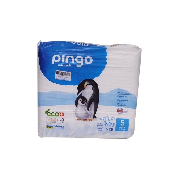 Pingo - - 36 Eco Windeln Größe 5 - Die klimaneutrale Schicht der Schweiz! 11-25 kg