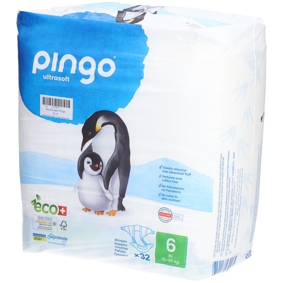 PINGO Windeln Öko Gr. 6 XL 15-30 kg 32 Stk