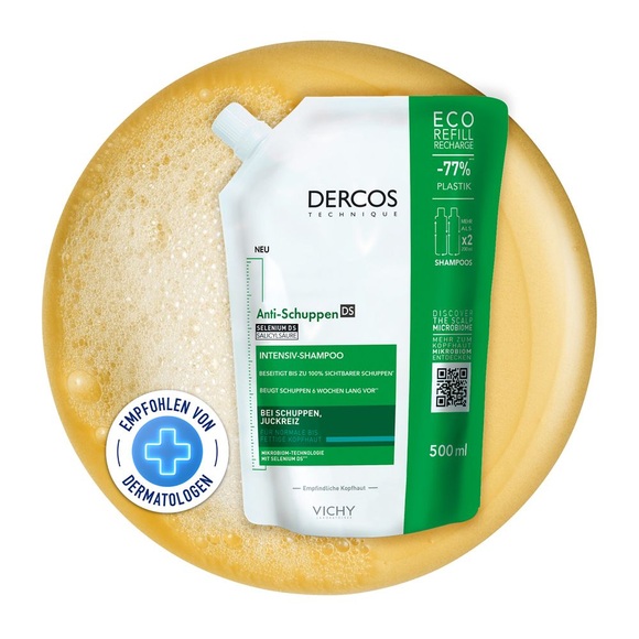 Dercos Anti-schuppen Shampoo Nachfüllpack: Beruhigendes Shampoo Mit Salicylsäure Für Normales Bis Fettiges Haar Damen 500 ml