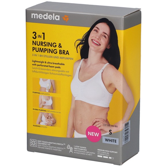 medela 3-in-1 Still- und Abpump-BH S weiss (1 Stück)