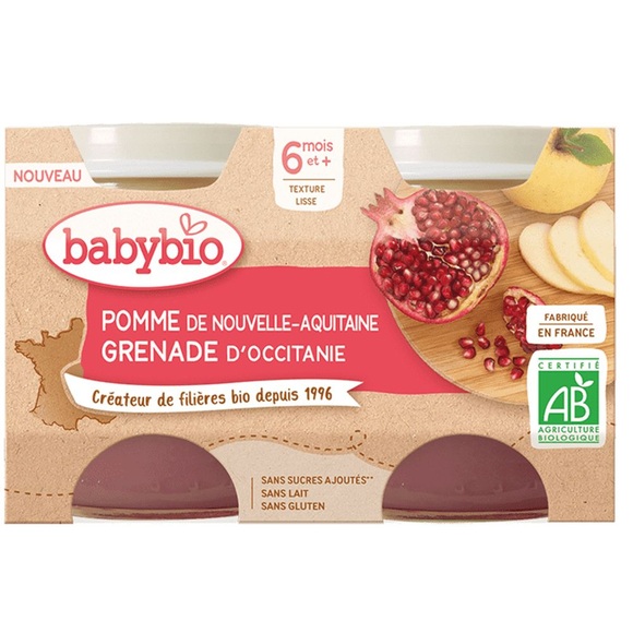Babybio Gläschen Apfel Granatapfel