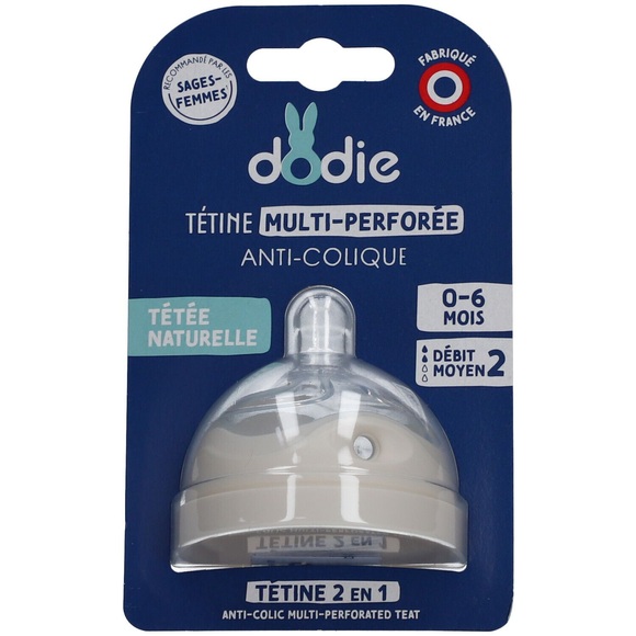 Dodie Multi-Perforierter Anti-Kolik Sauger Nahrungsfluss 2 Mittel +0