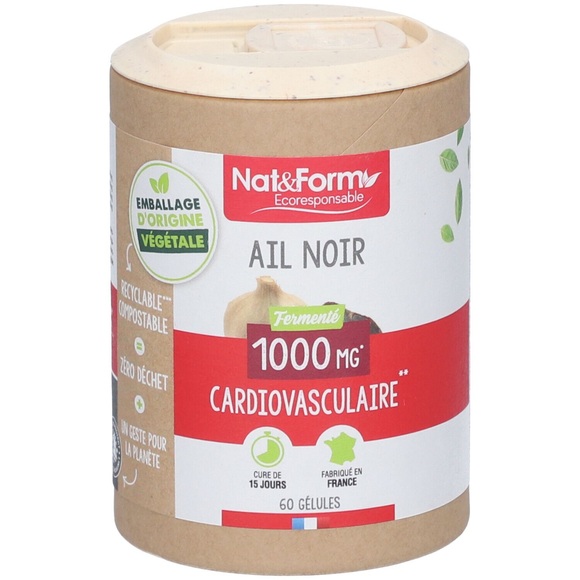 Nat&Form Fermentierter schwarzer Bio-Knoblauch in Kapseln