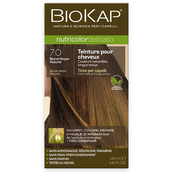 Biokap Nutricolor Delicato Haarfarbe 7.0 Mittelblond Naturhaarfarbe