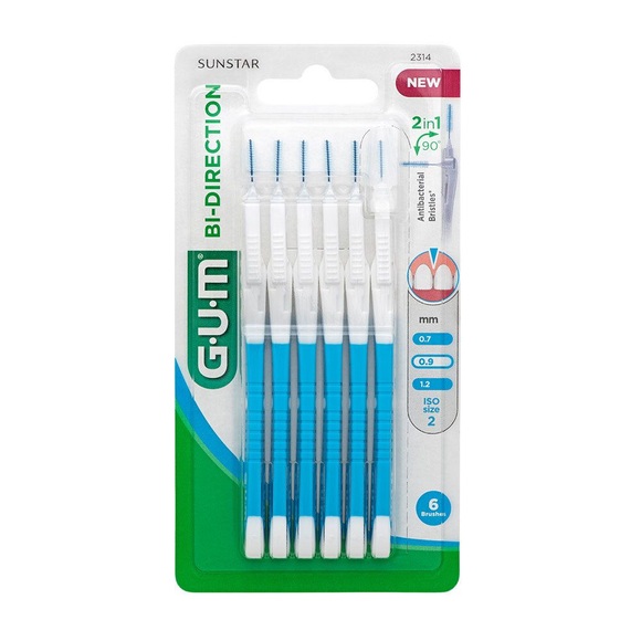Gum® Bi-Direction, Interdentalbürste konisch fein 0,9 mm