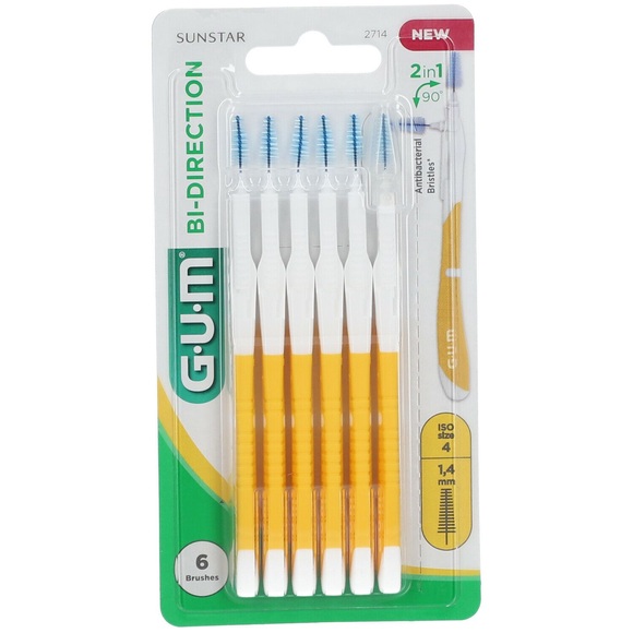 GUM® Bi-Direction Interdentalbürsten 1,4 mm gelb
