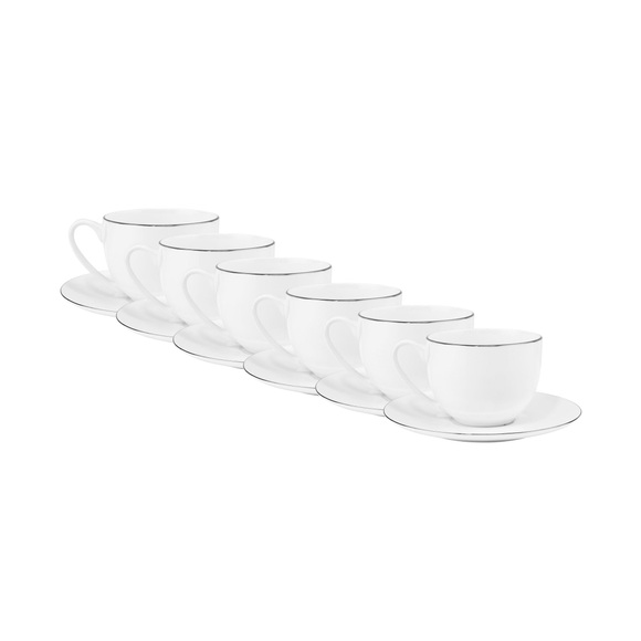 SILVER LINING 6x Kaffeetasse mit Untertasse 240ml