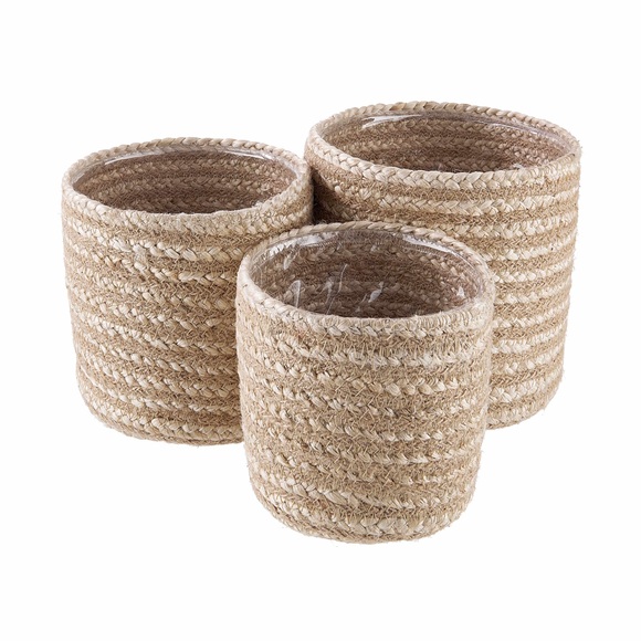 RUSH ROPE Korbset 3-tlg. für Pflanzen