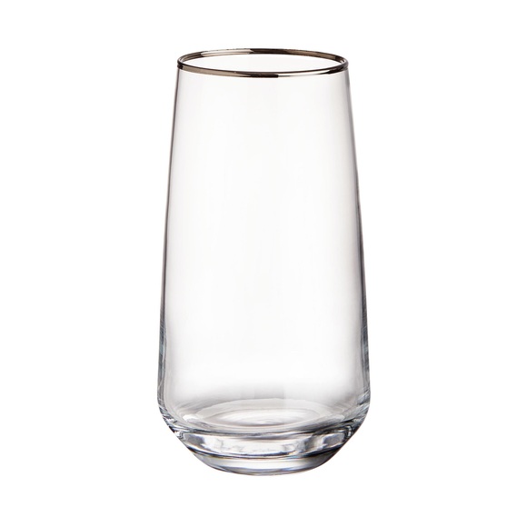 TOUCH OF GOLD Longdrinkglas mit Silberrand 480ml