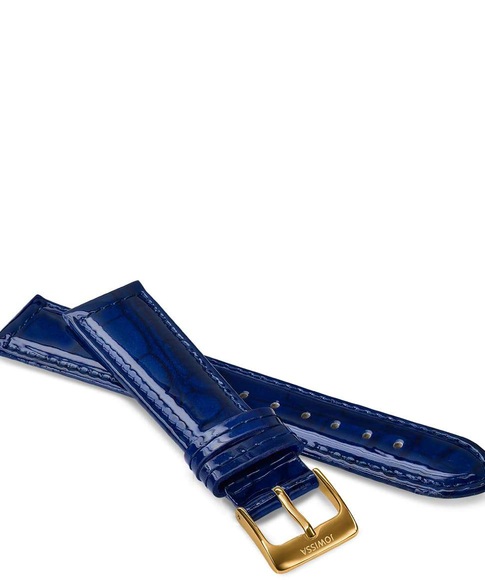 Jowissa Leder Uhrband Glanz Kroko E3.1451.L Blau / Gold