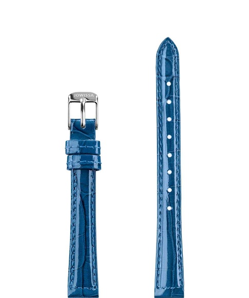 Jowissa Leder Uhrband Glanz Kroko E3.1450.S Blau / Silber