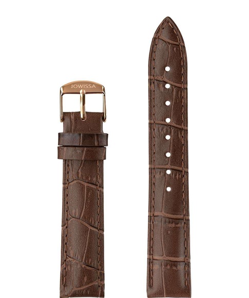 Jowissa Mattes Alligator Leder Uhrband E3.1463.L Braun / Rosa
