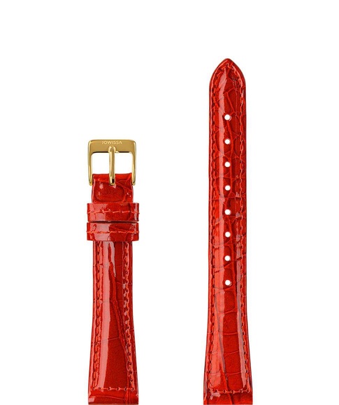 Jowissa Leder Uhrband Glanz Kroko E3.1475.M Rot / Gold