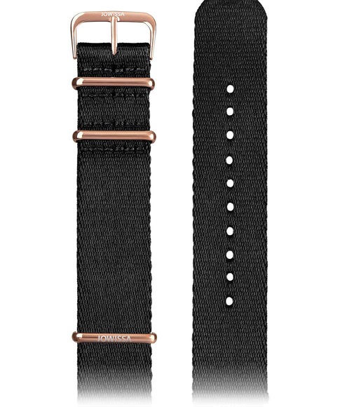 Jowissa Textil-Uhrband E3.1301 Schwarz / Rosa