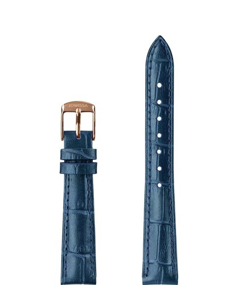 Jowissa Perlkroko Leder Uhrband E3.1448.M Blau / Rosa