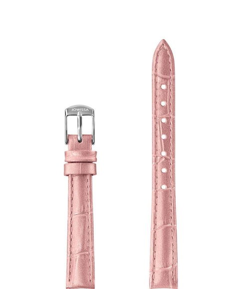 Jowissa Perlkroko Leder Uhrband E3.1477.S Rosa / Silber