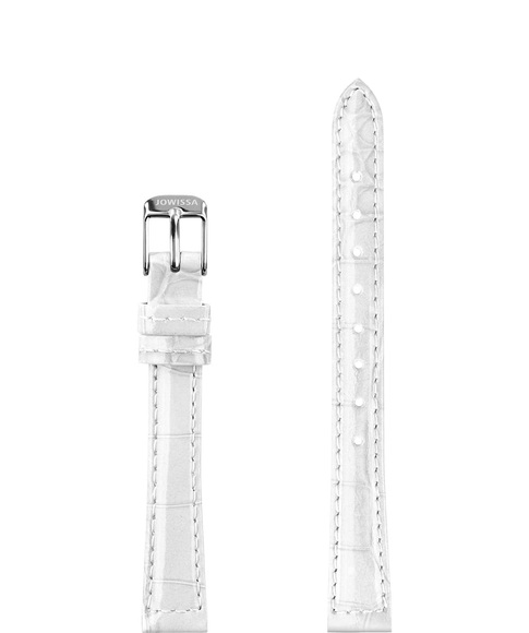 Jowissa Leder Uhrband Glanz Kroko E3.1484.S Weiss / Silber