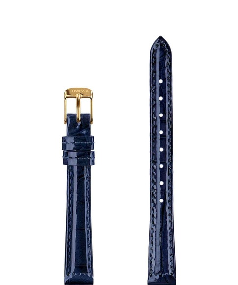 Jowissa Leder Uhrband Glanz Kroko E3.1451.S Blau / Gold
