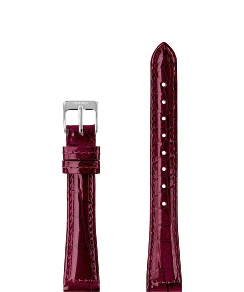 Jowissa Leder Uhrband Glanz Kroko E3.1460.M Rot / Silber
