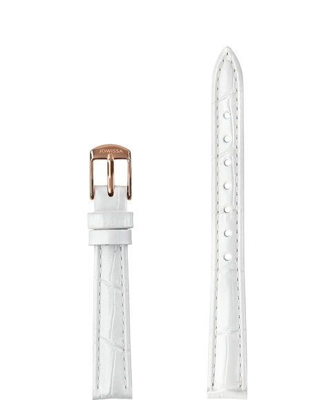 Jowissa Leder Uhrband Glanz Kroko E3.1480.S Weiss / Gold
