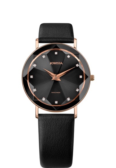 Jowissa Facet Schweizer Damenuhr J5.606.L Schwarz / Rosa