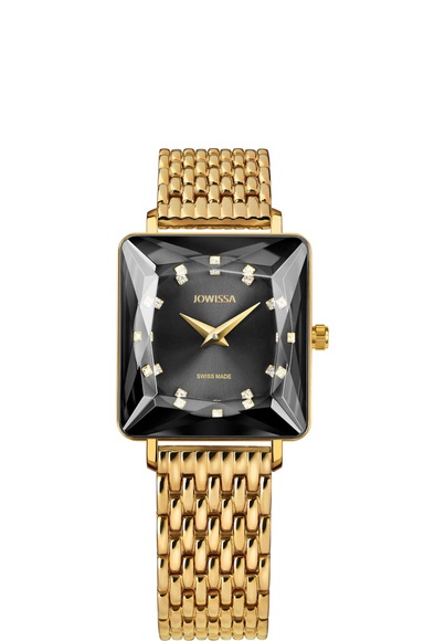 Jowissa Facet Princess Schweizer Damenuhr J8.064.M Schwarz / Gold