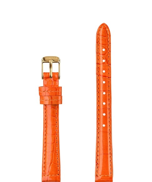 Jowissa Leder Uhrband Glanz Kroko E3.1469.S Orange / Gold