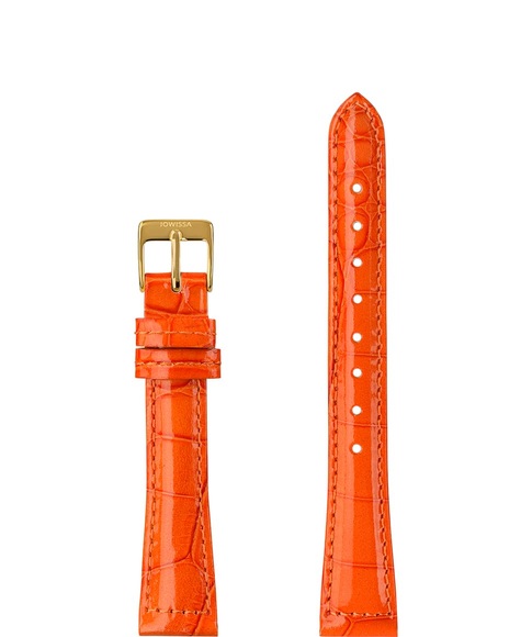 Jowissa Leder Uhrband Glanz Kroko E3.1469.M Orange / Gold