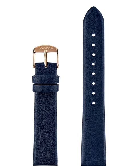 Jowissa Mattes Leder Uhrband E3.1449.L Blau / Rosa