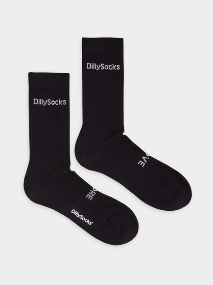 Black Logo - schwarze Tennissocken & Sportsocken - DillySocks