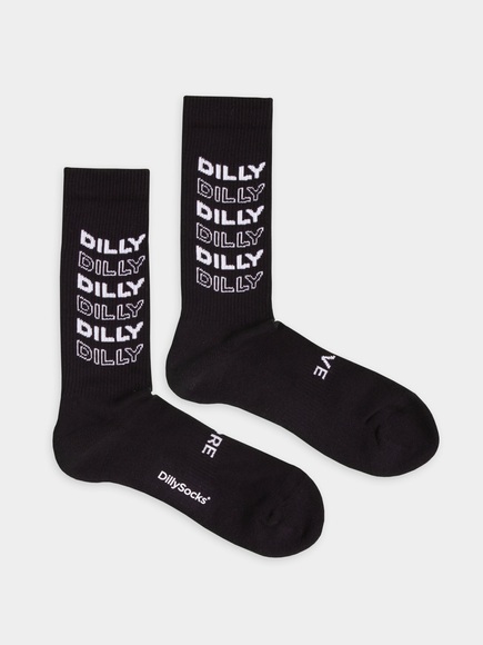 Wavy Dilly - schwarze Tennissocken & Sportsocken - DillySocks