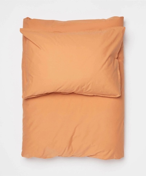 Louise Duvetbezug - Bettwäsche in Braun Orange mit Uni Motiv/Muster von Lavie