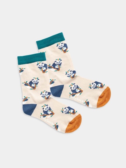 Lil Panda Pal - weiße Kindersocken mit Panda Motiv - DillySocks