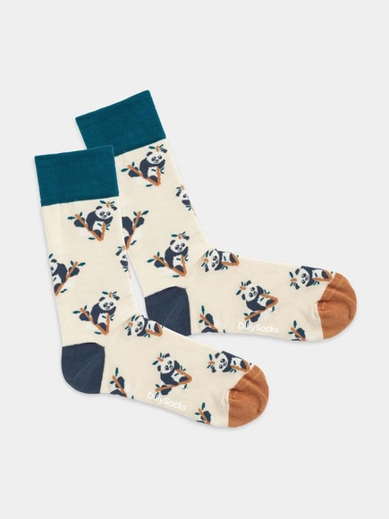 Panda Pal - weiße Socken mit Panda Motiv - DillySocks