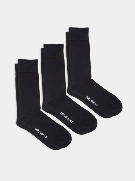 Smooth Dark Navy Pack - blauer 3er Pack einfarbige Socken - DillySocks