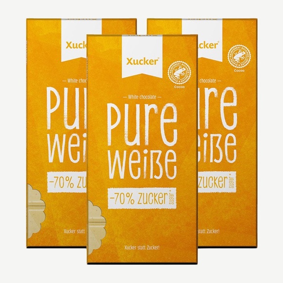 Xucker Weisse Schokolade mit Xylit 3 x 80 g