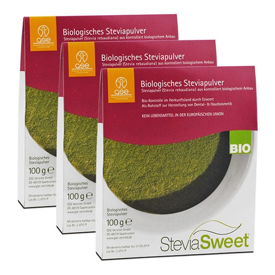 SteviaSweet Bio Steviapulver 3 x 100 g