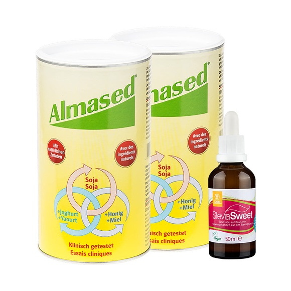 Kaloriensparpaket mit Stevia und Doppelpack Almased Vitalkost