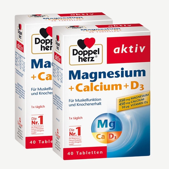 Doppelherz Magnesium + Calcium + D3 2 x 40 Tabletten