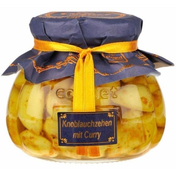 Knoblauchzehen mit Curry in Öl und Essig - 240g