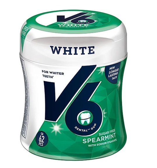 V6 Dental Box White Spearmint 87g