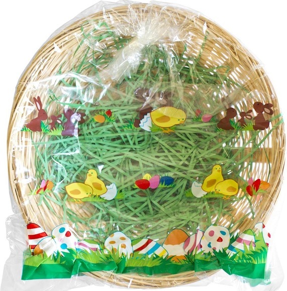 Bambus-Korb rund mit Ostergrad 19cm