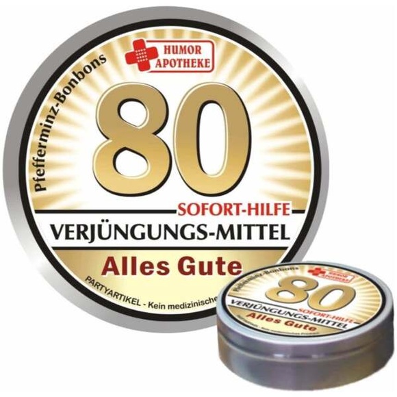 Pfefferminzbonbons zum Geburtstag 80