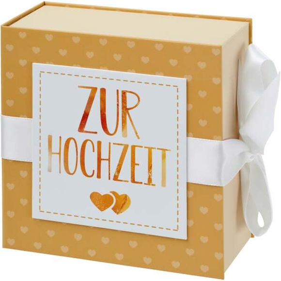 Geschenkschachtel Zur Hochzeit mit Band 13 x 13cm