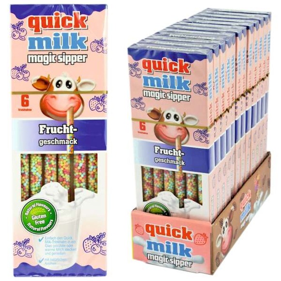 Trinkhalm Quick Milk Fruchtgeschmack 6Stk.