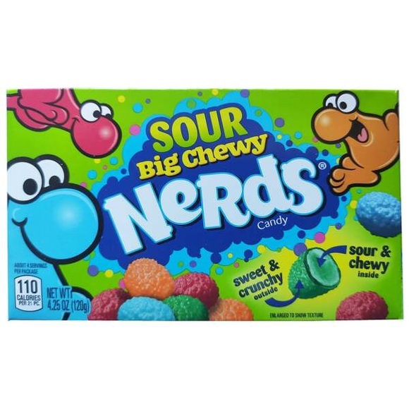 Nerds Big Chewy Sour 120,4g Saure Kaubonbons mit knackiger Hülle und Fruchtgeschmack
