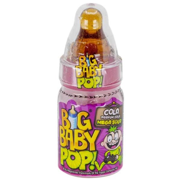 Bazooka Big Baby Pop Strawberry mega sour 32g